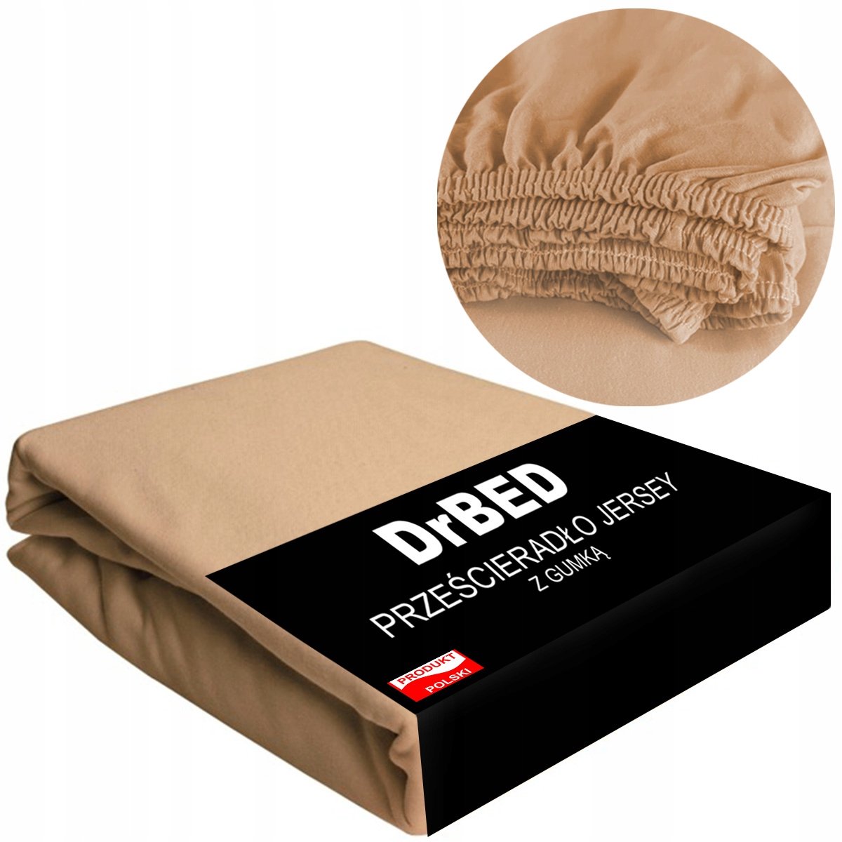 DrBED - Bevestigd Jersey Laken - 90x200 - Ademend - Donker Beige