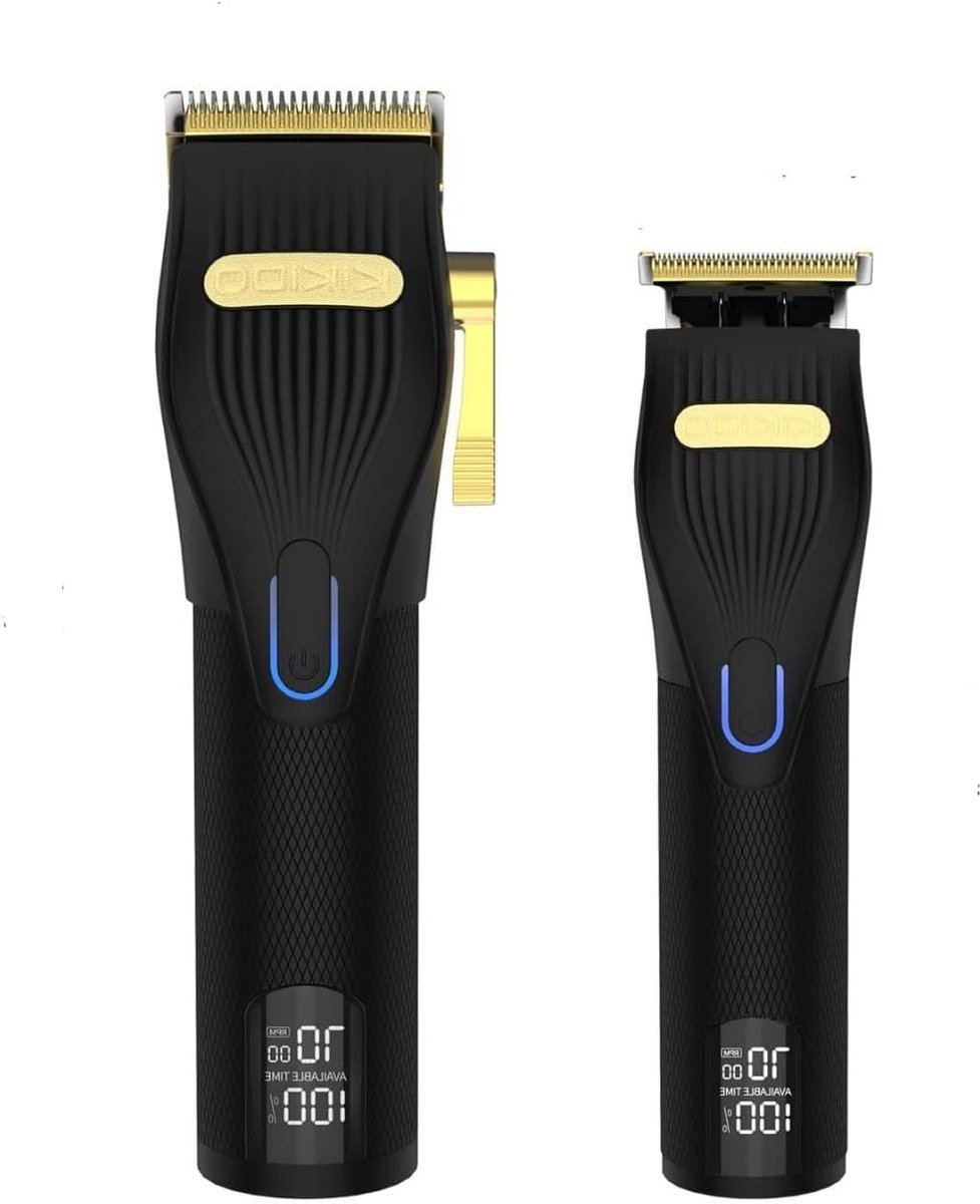 Haarknipper en Trimmer Set - Draadloze Styler - Thuis Kapsels Maken - Keramische T-Blade - 12 Opzetkammen - Zwart