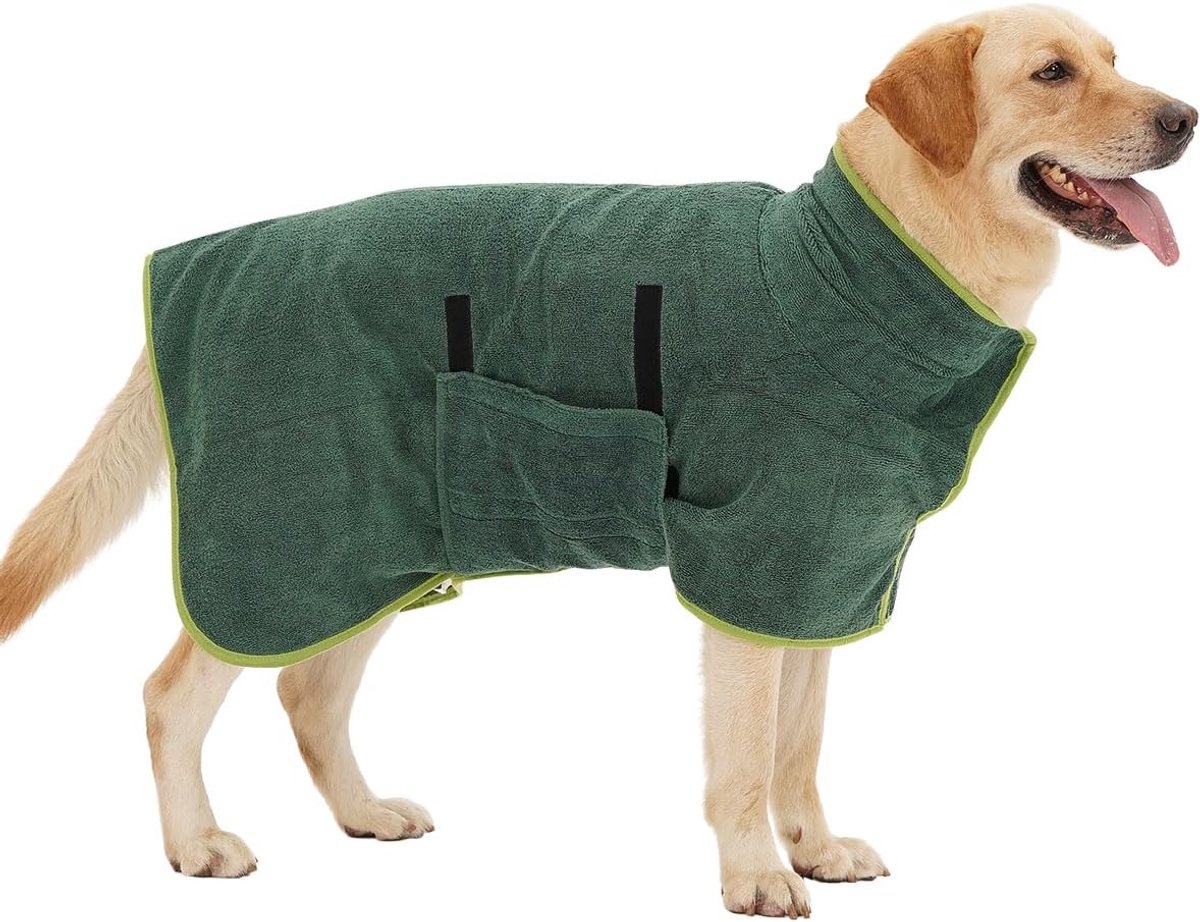 Super Absorbent Microfiber Hondenbadjas – Sneldrogende Badjas voor Kleine Middelgrote Grote Honden – Warm Houdende Badhanddoek na Bad
