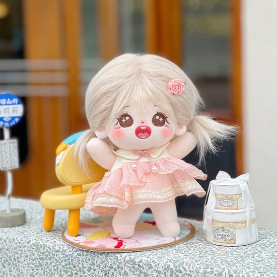 Pluche Pop Meisje - Gevuld Lichaam Pop - Aankleden Cadeau - Met Skelet - 20cm - A-31 — afbeelding 4