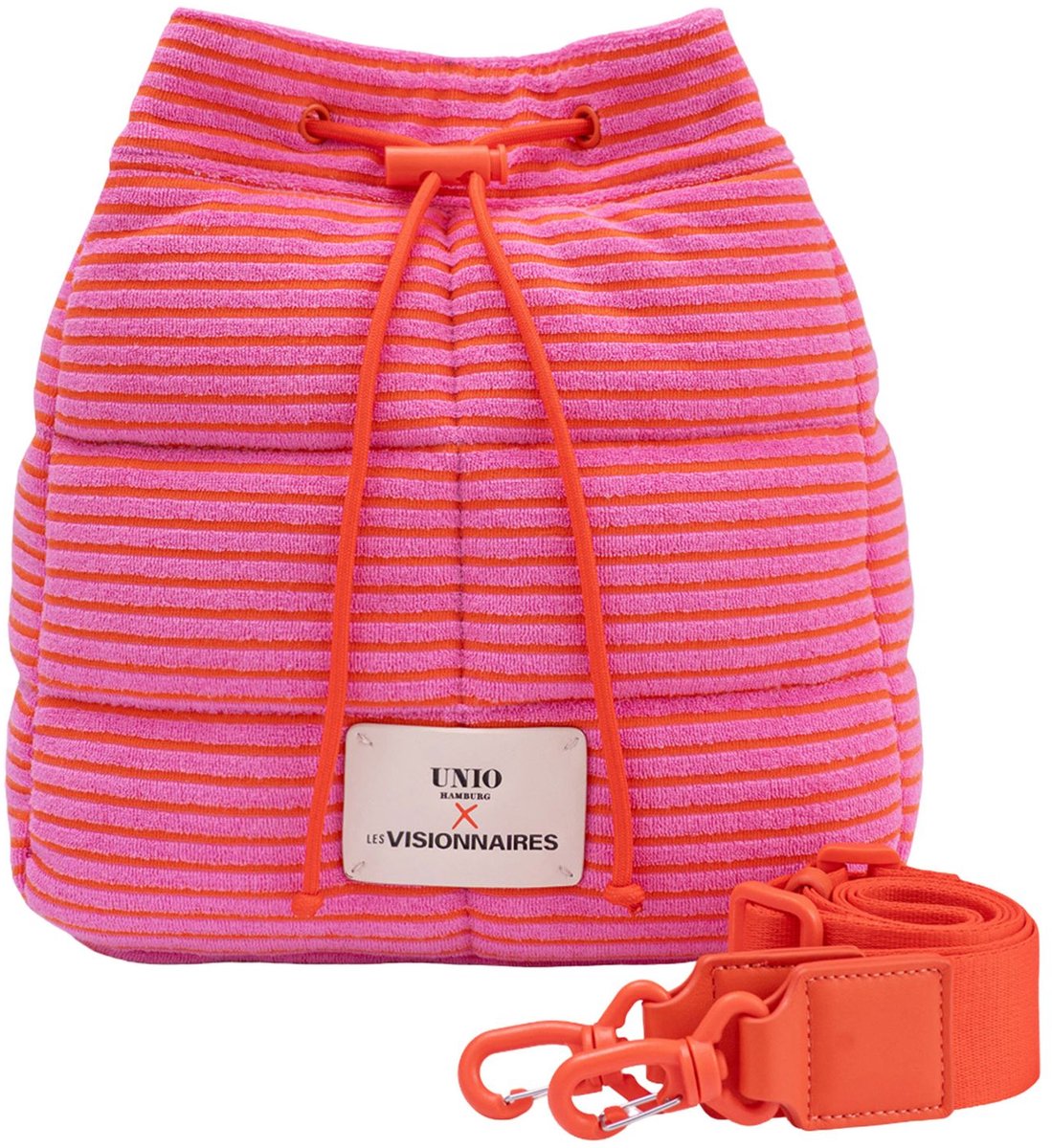 Unio Hamburg x Les Visionnaires schoudertas Frottee Unio Chiba Pink Red roze