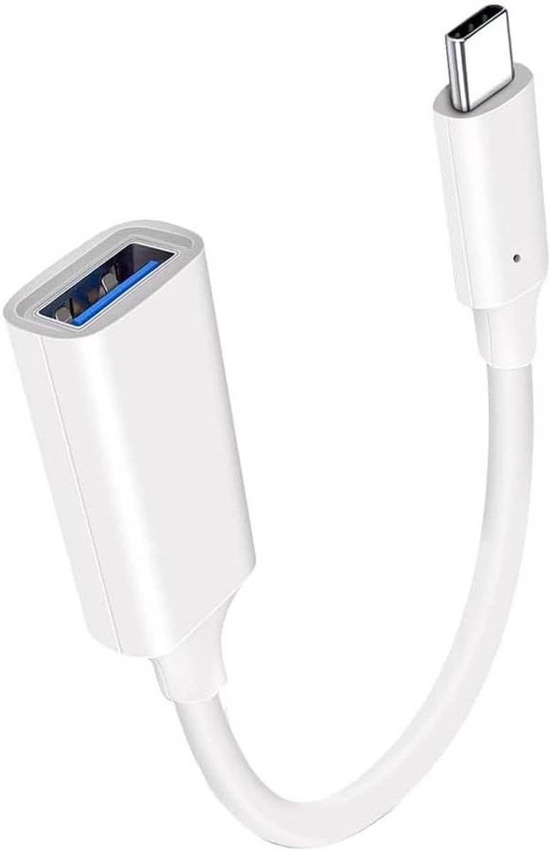 OTG Adapter - USB C Adapter - Apparaten Verbinden - USB Vrouw naar Type C Man - 15 cm - Wit