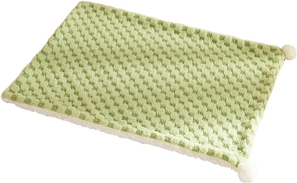 Hondendeken Kattendeken - Huisdier Plaid - Comfortabel Rusten - Ultrazacht Pluche - 50 x 35 cm - Groen