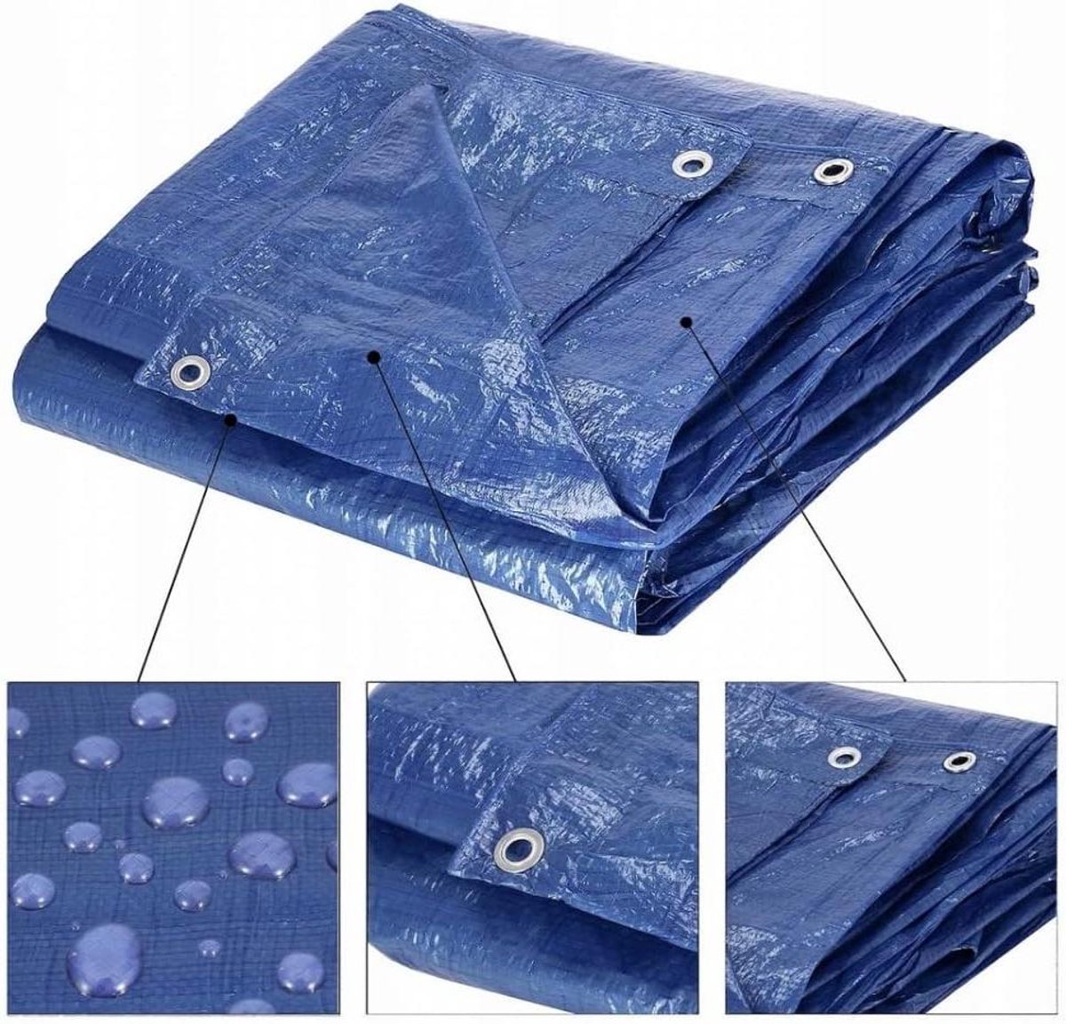 Afdekzeil Beschermzeil - Dekzeil Zeildoek - Objecten Afdekken - UV- en Waterbestendig - 4 x 5 m - Blauw
