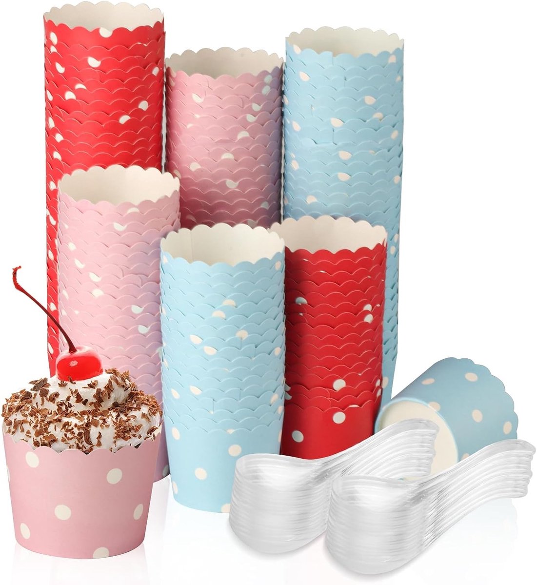 150 Stuks Papieren Muffinvormen en Cupcake Wraps voor Bakken, Feestjes en Evenementen