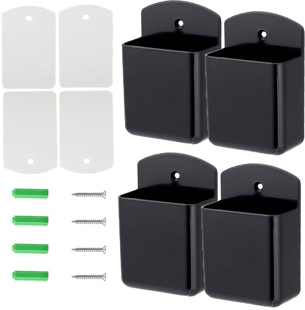 Seb3 - Remote Control Holder - Wandmontage - Houdt afstandsbedieningen op orde - Zwart - Organizer voor thuis en kantoor - Handig voor opberggeb...