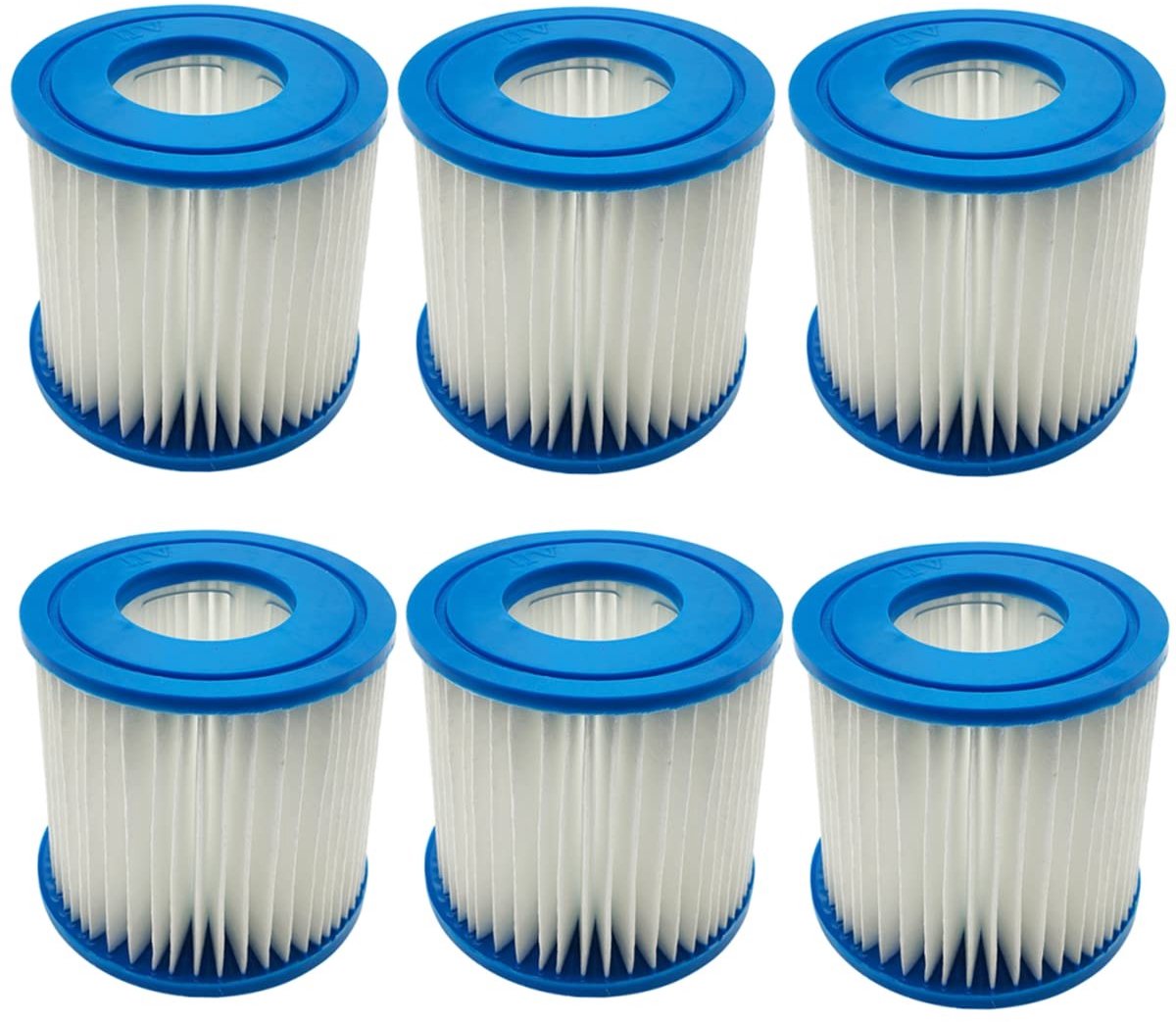 Allecto - Filtercartridge Type D - Vervangende cartridgepomp - Pack van 6 - Geschikt voor Bestway en Intex - Ideaal voor Hot Spring Spa Pools