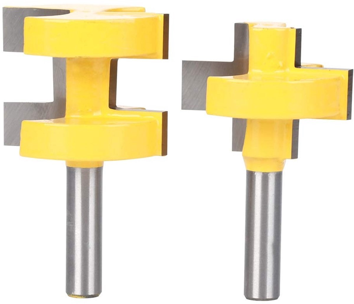 Allecto - Freesset - 2-dlg. - Houtbewerking - 8 mm Schacht - Hardmetalen Schachtfrees - Voor Ladehandwerk - 30 mm x 30 mm