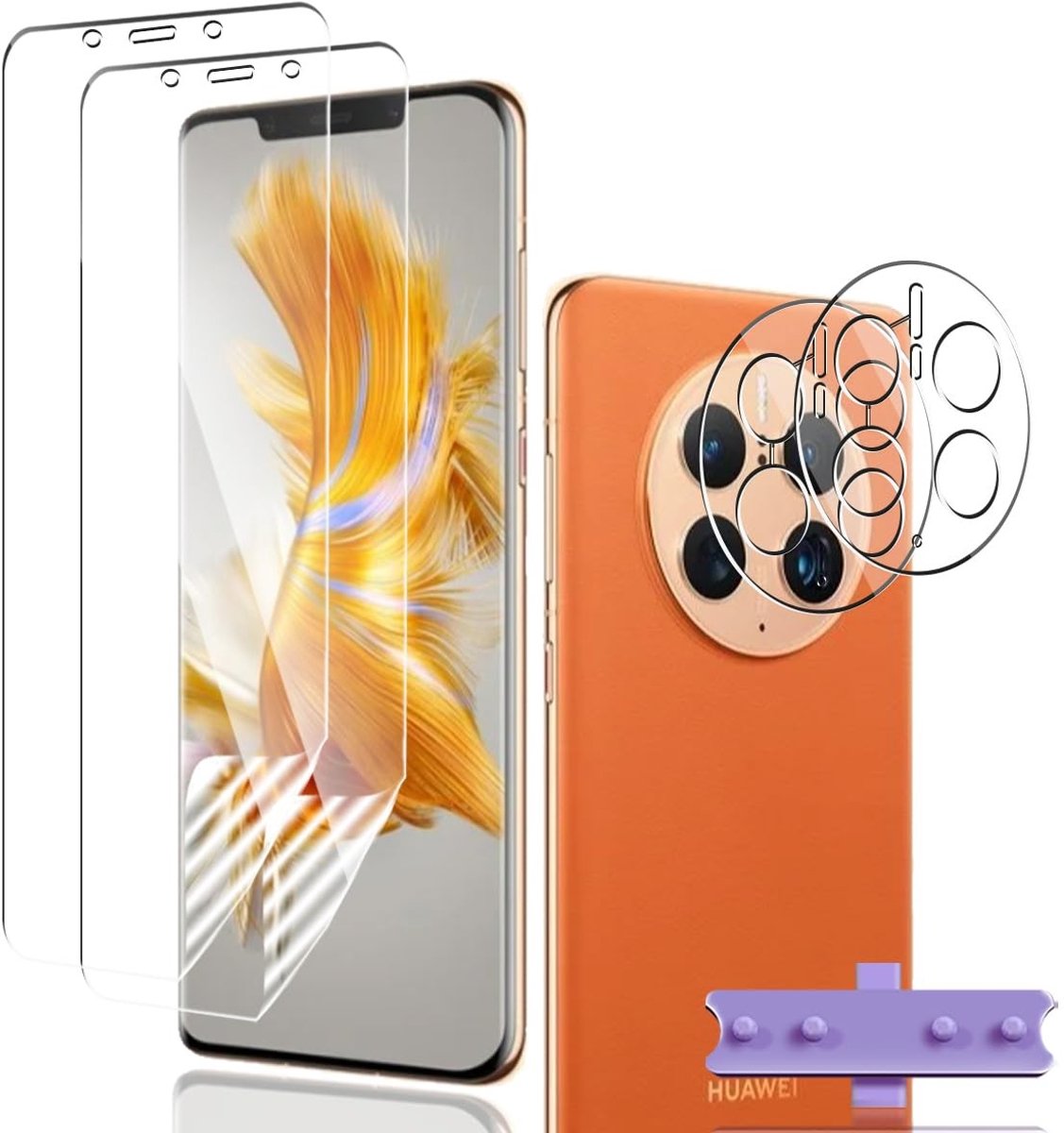 MTTProducts - Protective Film - TPU en Tempered Glass - Bubble-free Installatie - Huawei Mate 50 Pro - Scherm en Camera Bescherming - Pack van 2