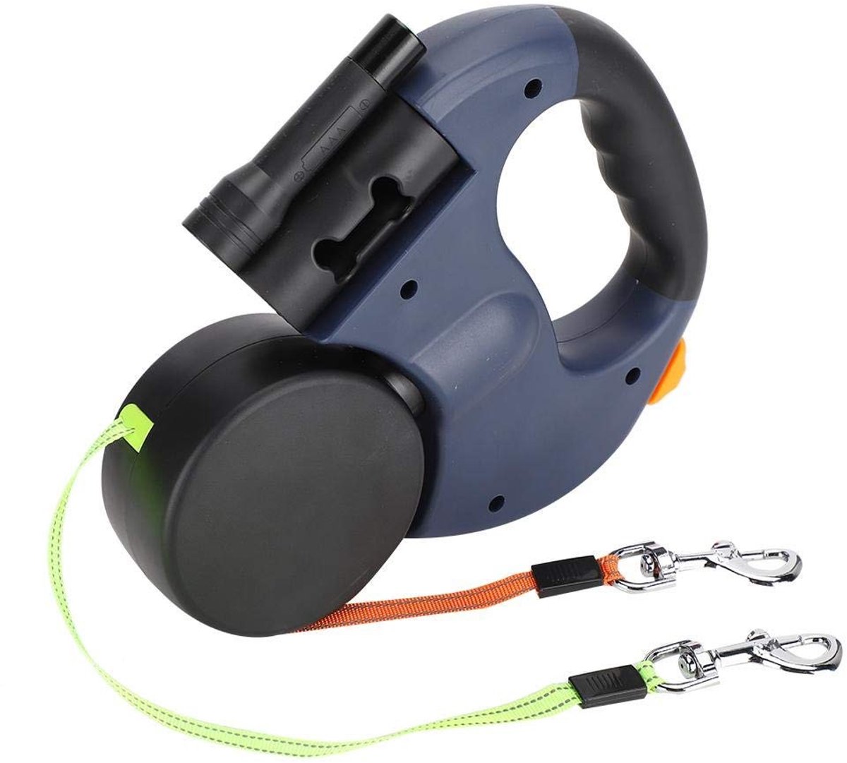 MTTProducts - Hondenlijn - Dubbele Hondenriem - 360° Rotatie - Donkergrijs - Flexibele Hondenlijn - Geschikt voor Honden en Katten - 300 cm