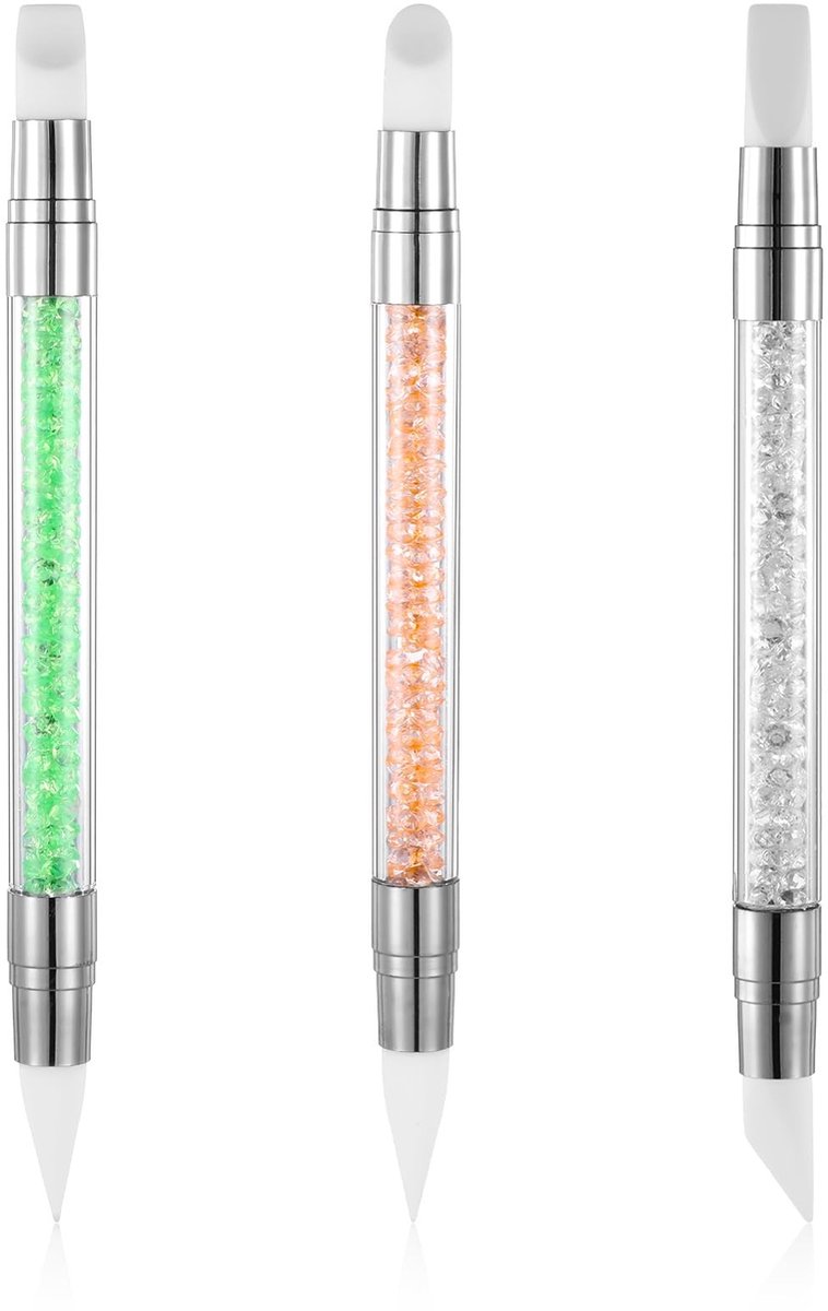 MTTProducts - Nail Art Sculpture Pen - Silicone Nail Tools - Creatieve 3D-effecten - Wit en Groen - Brush voor Nail Art - Geschikt voor Thuis Salon