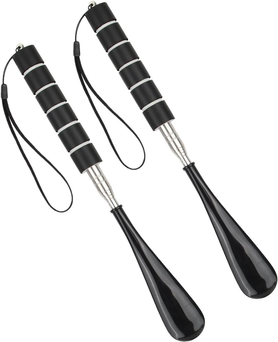 Verlengbare Schoenlepel 30-71 cm van RVS met Antislip Handvat en Draagriem, Ideaal voor Mannen, Vrouwen, Kinderen en Senioren, Perfect voor Gemakkelijk Aantrekken van Schoenen