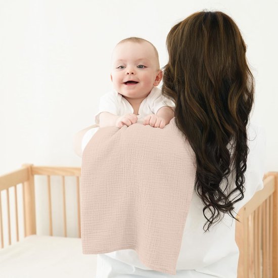 Molton Doeken - Spuugdoeken Baby - Baby Verzorging - 100% Katoen - 60x60 cm - Bruin — afbeelding 3
