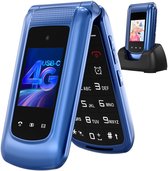 SyncGear Flip GSM - Senioren Telefoon - Mobiel Voor Ouderen - Kleur: Blauw