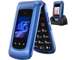 SyncGear Flip GSM - Senioren Telefoon - Mobiel Voor Ouderen - Kleur: Blauw