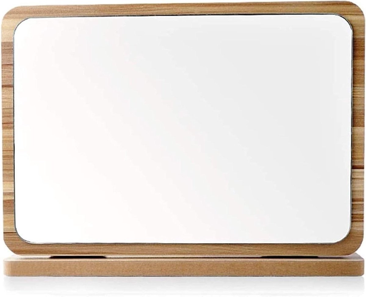 Make-up spiegel - Desktop spiegel - Dagelijks gebruik - HD helder beeld - 16x23 cm - Houtkleur