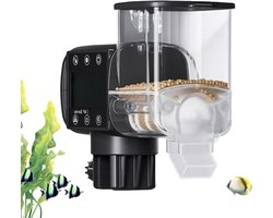 Automatische Vis Voederautomaat - Voedermachine Aquarium - Vissen Voeren - Programmeerbare Timer - 600 Gram - Zwart