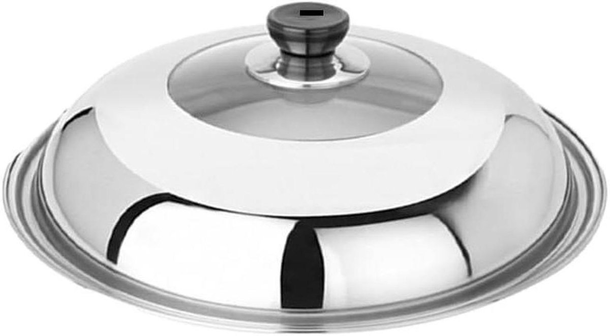Pan Deksel - Potdeksel Kookgerei - Energiezuinig Koken - Gehard Glas - 28 cm - Zilver