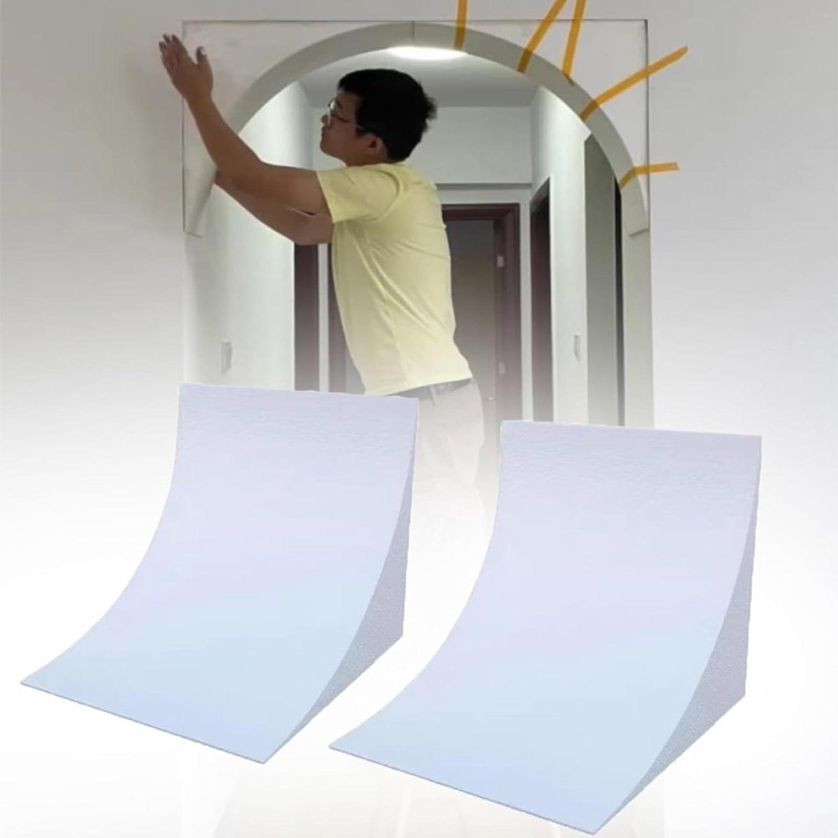 Gebogen Sierlijsten - Boog Deurkit - Interieur Decoratie - Lichtgewicht Schuim - Aanpasbaar - Wit