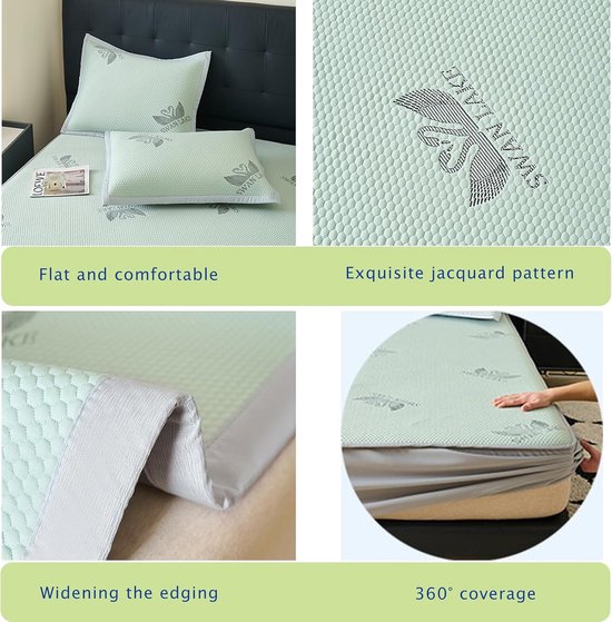 Zomerslaapmat - Koelmat Matras - Verkoeling Zomer - Ademend Microvezel - 150x200cm - Groen — afbeelding 4