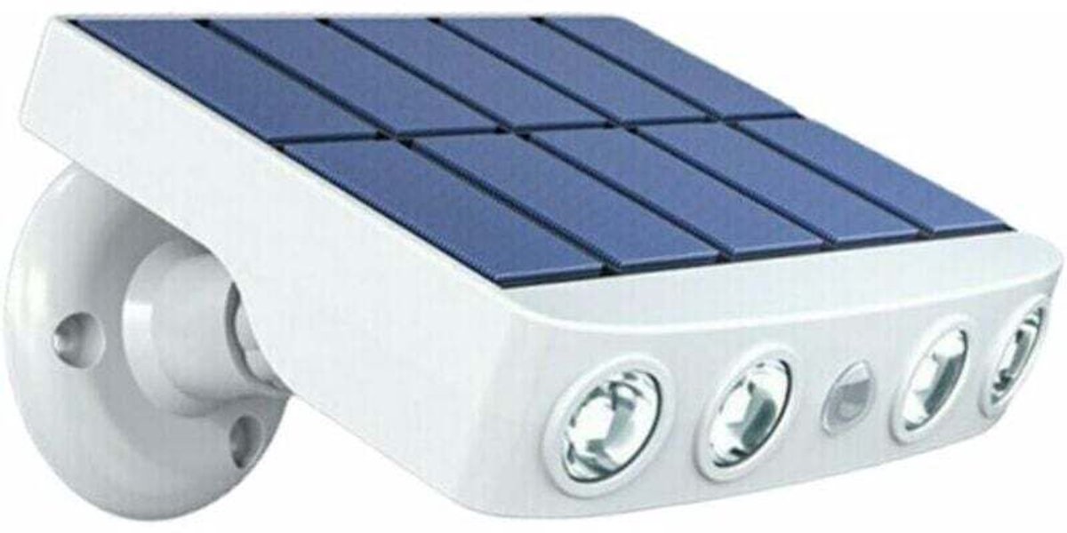 Waterdichte, verstelbare buitenlamp op zonne-energie geschikt voor bewegingssensor, hoogwaardig snellaadpaneel, koel wit licht, 5V 300MA