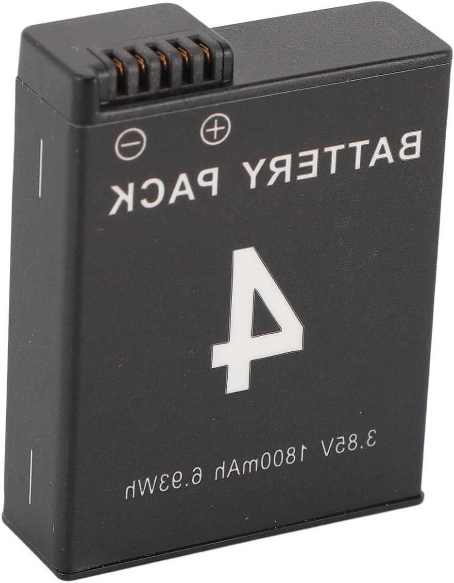 Accu en Kit - Reservebatterij Oplader - Camera Gebruik - 3 Sleuven Opladen - 2x 1800 mAh - Zwart