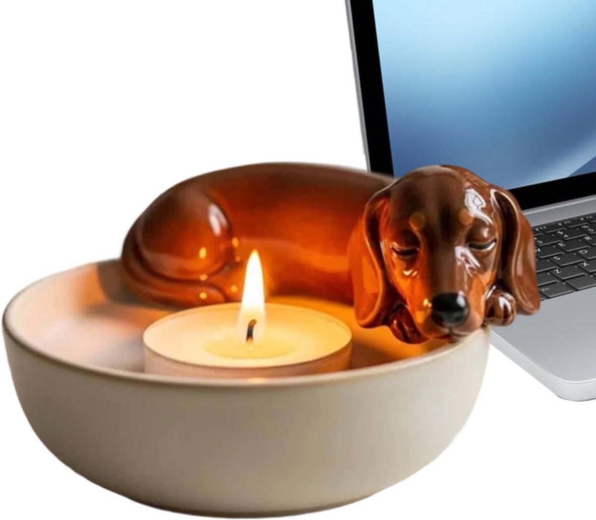 Kleine Kaarsenhouders - Decoratieve Kandelaars - Sfeerverwarming Huis - Gedetailleerd Handwerk - 131 x 103 cm - Teckel Hond