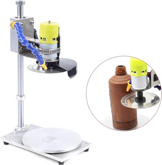 Flessensnijder Elektrisch - Glas Snijmachine - Creatief Hobbyen - Instelbare Snelheid - 60 mm Zaagdiepte - Zilver — afbeelding 3
