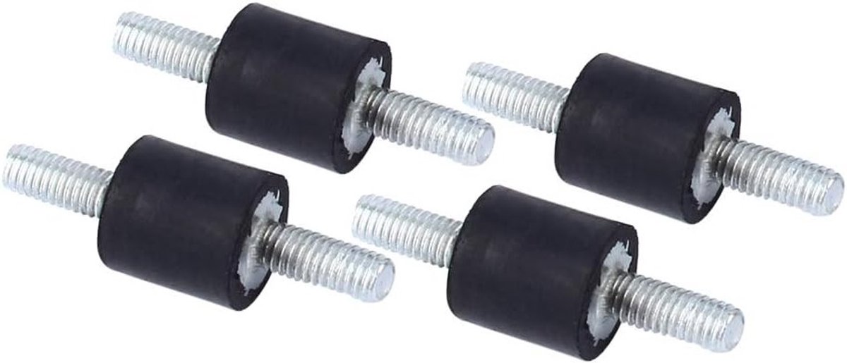 Set van 4 Rubber Vibration Retainers M3 8 x 8 voor Trillingsbescherming, Dubbele Spiralen en Schroeven