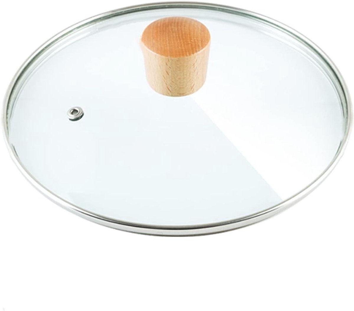 Pan Deksel - Universeel Deksel - Koken en Bakken - Met Houtgreep - 26 cm - Transparant
