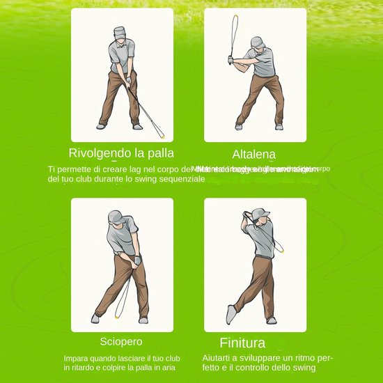 Golf Swing Trainer - Golf Touw - Golfvaardigheden Verbeteren - Verstelbare Intensiteit - 96 cm - Zwart van GOLF — afbeelding 3