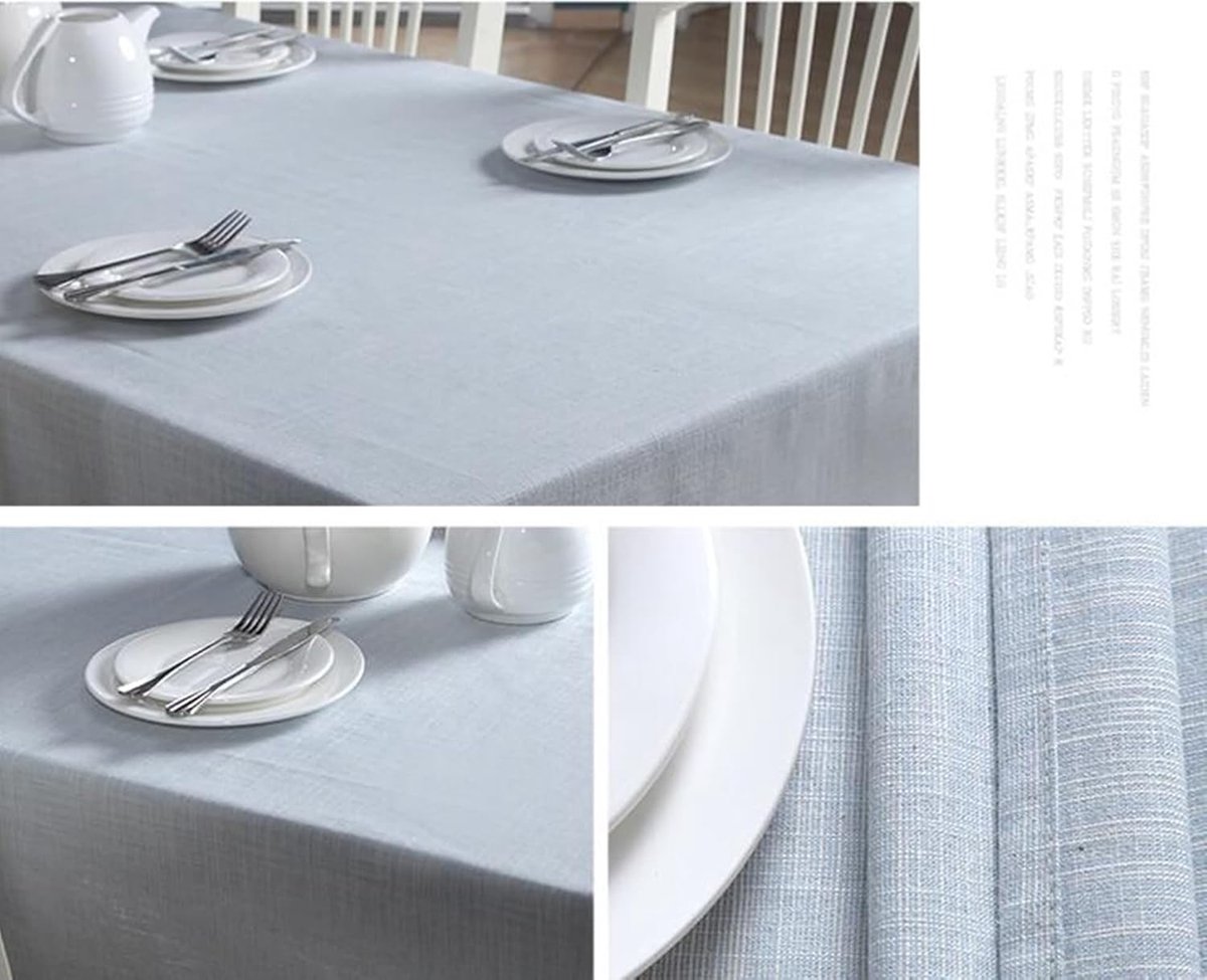 Tafelkleed Katoen - Decoratief Kleed - Eettafel Aankleden - Moderne Stijl - 178 x 134 cm - Blauw