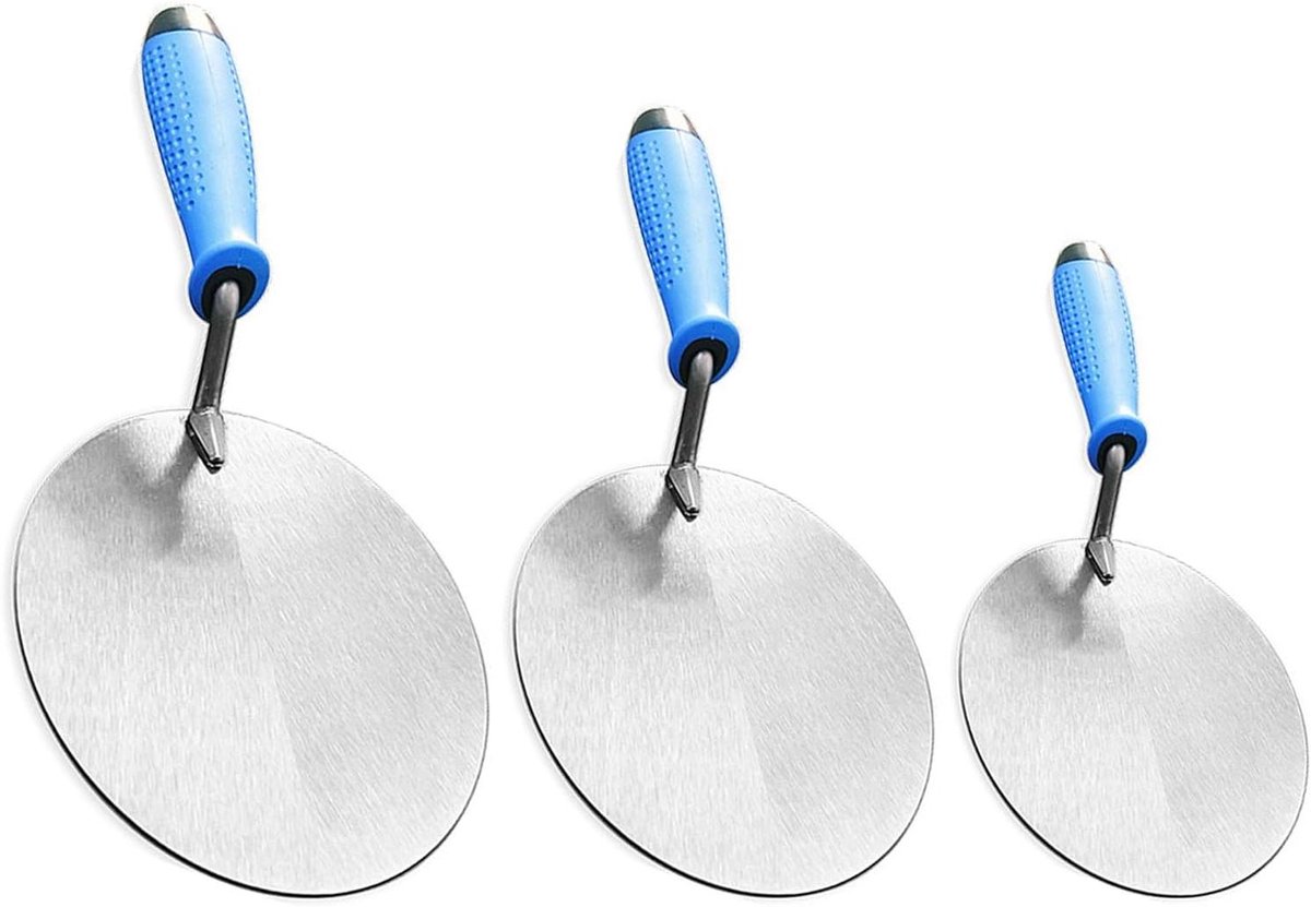 Troffel Set - Metselgereedschap - Metselen en Pleisteren - Roestvrij Staal - 3 Stuks - Zilver