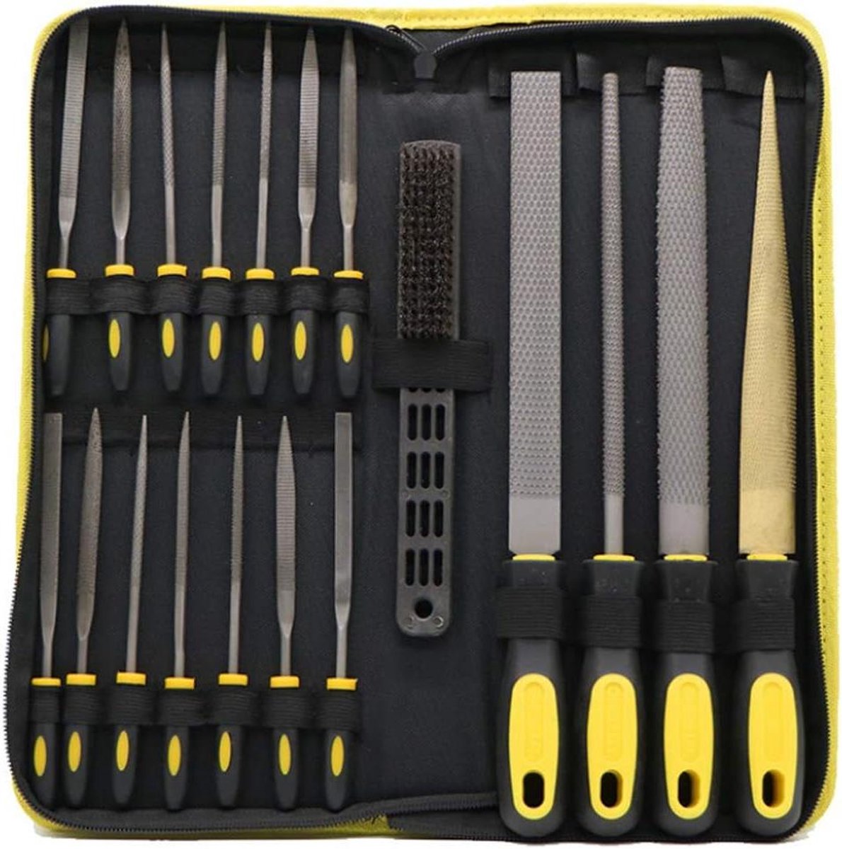 Metaalschaafset - Precisie Vijlen - Hout Bewerken - 19 Delige Set - Draagbare Koffer - Grijs