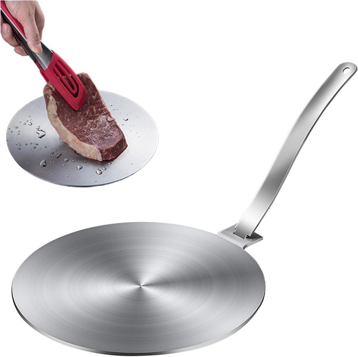 Inductie Kookplaat - Warmte Diffusor - Gelijkmatig Koken - Roestvrij Staal - 26.8 cm - Zilver