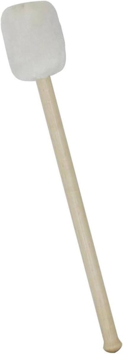 Basdrumstokken - Percussie Stokken - Muziek Maken - Wolvilt Vel - 42 cm - Wit