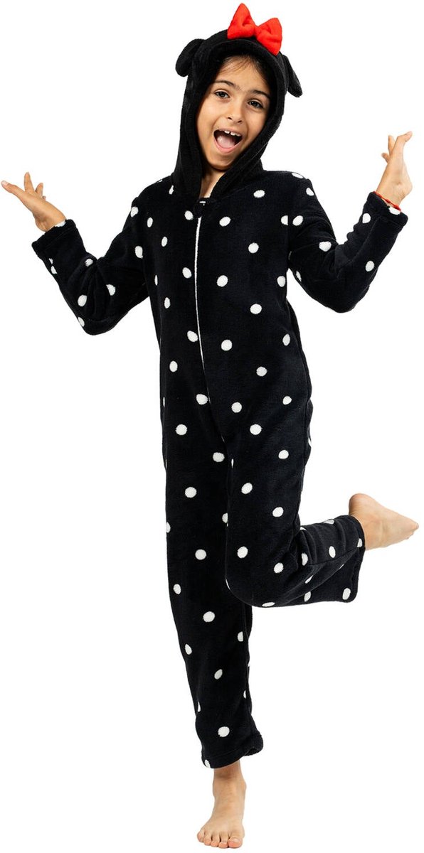 Onesie Minnie Mouse Kind Zwart - 8-10 jaar (129-139cm)