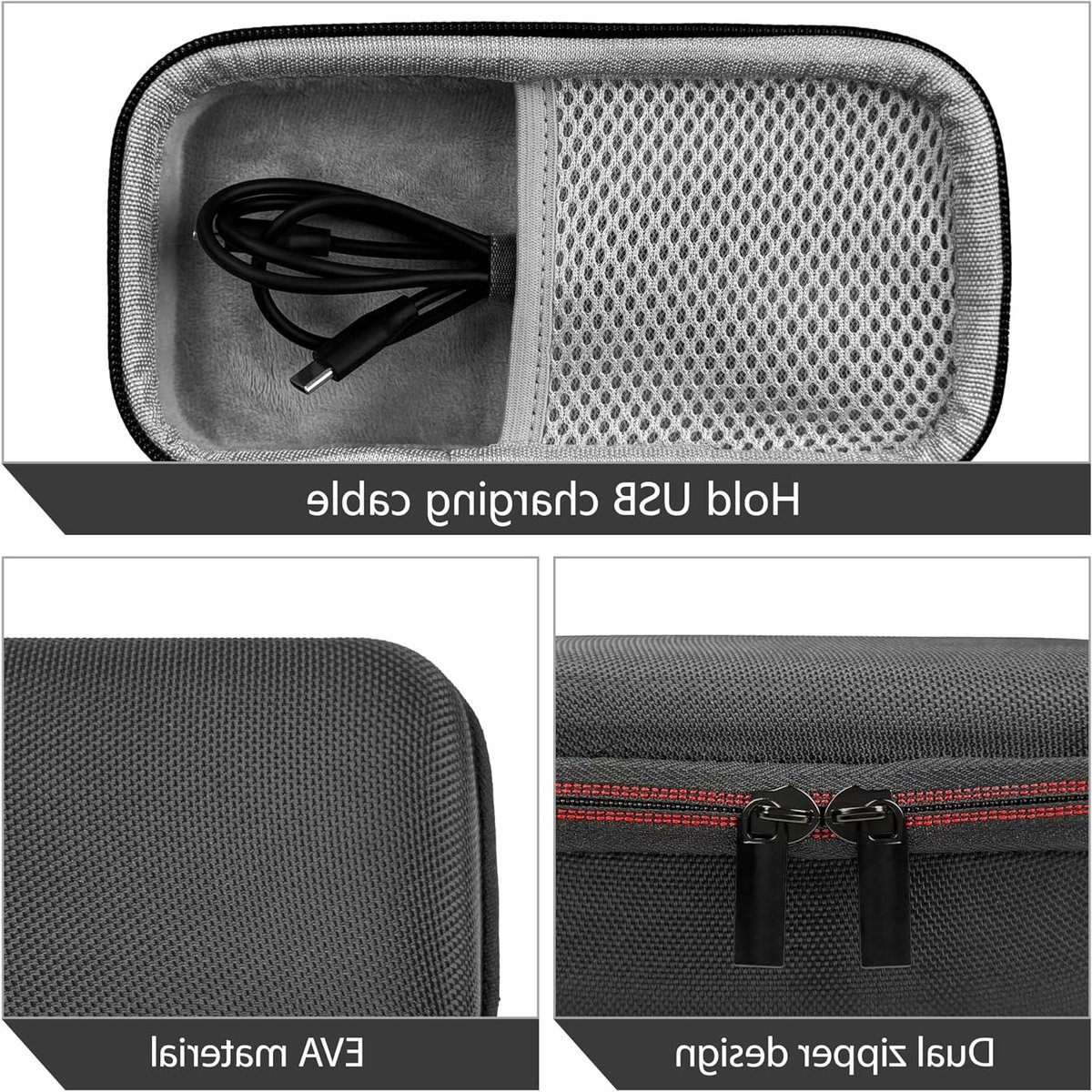 Draagbare Bluetooth speaker hoes voor Marshall Emberton 3/2, harde schaal met zachte voering, mesh zak en dubbele ritsen, ideaal voor reizen en buitengebruik – foto 2