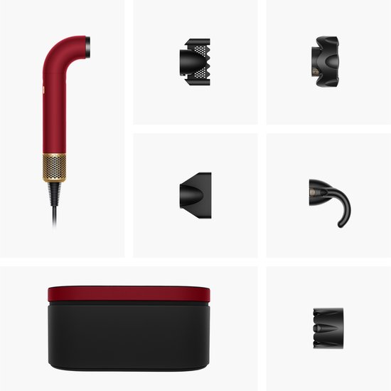Dyson Supersonic r Straight+Wavy – Föhn – Red Velvet/Goud