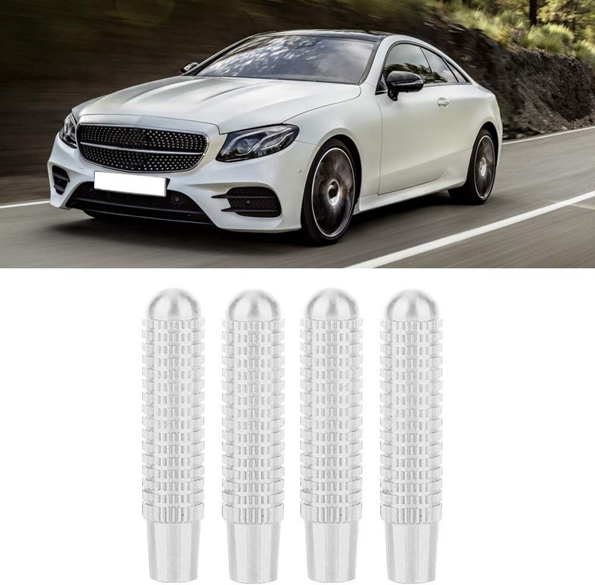 Allecto - Deurslot Knop Covers - Auto-accessoires - Zilver - Bescherming - Geschikt voor Mercedes-Benz A B E CLA GLA GLC GLK