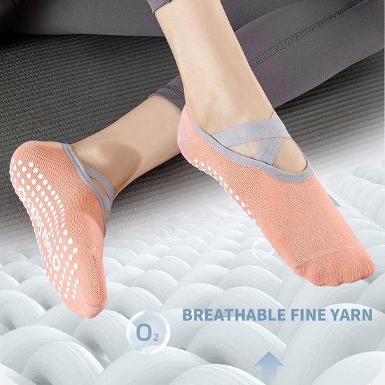 Dailygoods - Dailygoody - Yogasokken - Antislip - Perfect voor Yoga en Pilates - Unisex - Gripsokken met Bandjes - Ideaal voor Blote Voeten - Comfortabel en Stijlvol van Dailygoods — afbeelding 2