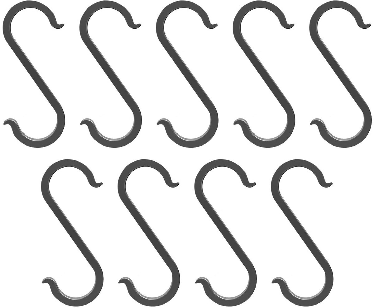 Dailygoody - S-haken - Keukenhaken - Organiseer je ruimte - 9 stuks - Aluminium haken - Ideaal voor thuis - Geschikt voor diverse toepassingen