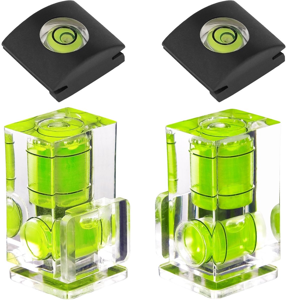 Dailygoody - Waterpassen Set van 4 - Precisie en Stabiliteit - Compact Formaat - Geschikt voor DSLR-camera's - Ideaal voor Fotografie