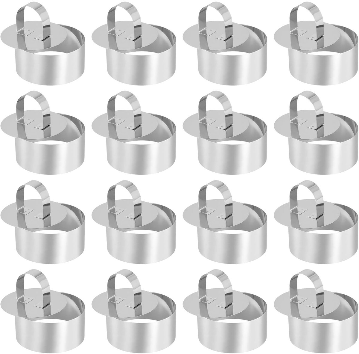 15 Stuks RVS Kookringen Set - Mousse en Taartvormen voor Perfecte Desserts