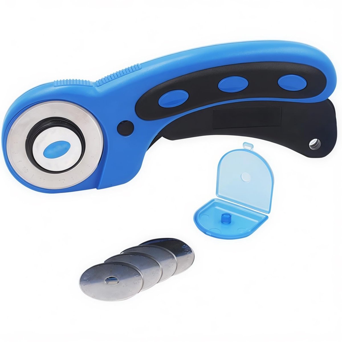 Allecto - 6-in-1 Roller Cutter - Snijden van stof en papier - Veiligheidsvergrendeling - Blauw - Vervangbare snijbladen - Geschikt voor hobbyisten ...