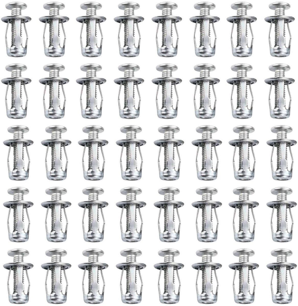 Zeynomax - Metalen Hollewandpluggen M5 - Schroefdraadpluggen - Gegalvaniseerd - Zilver - Bevestigingsartikelen - Geschikt voor Holle Wanden - 40 Stuks