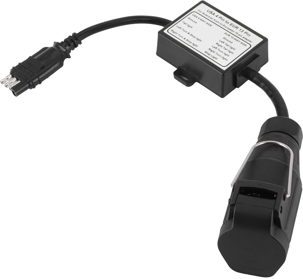 Dailygoody - Aanhangwagenlichtomvormer - Stekkeradapter - Eenvoudig te installeren - Draagbare connector - 4-pins naar 13-pins - Geschikt voor voertui