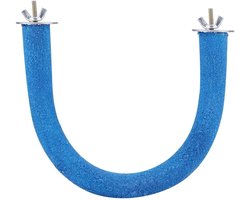 Houten zitstok voor papegaaien en andere vogels, ideaal voor klauwen en snavel slijpen, blauw