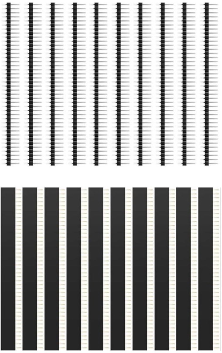 Dailygoody - Pin Header Plug - 2.54mm - 20 Stuks - 40-Pins - Arduino - Circuitborden - Verbindingselementen - Geschikt voor Arduino projecten - 40-Pins
