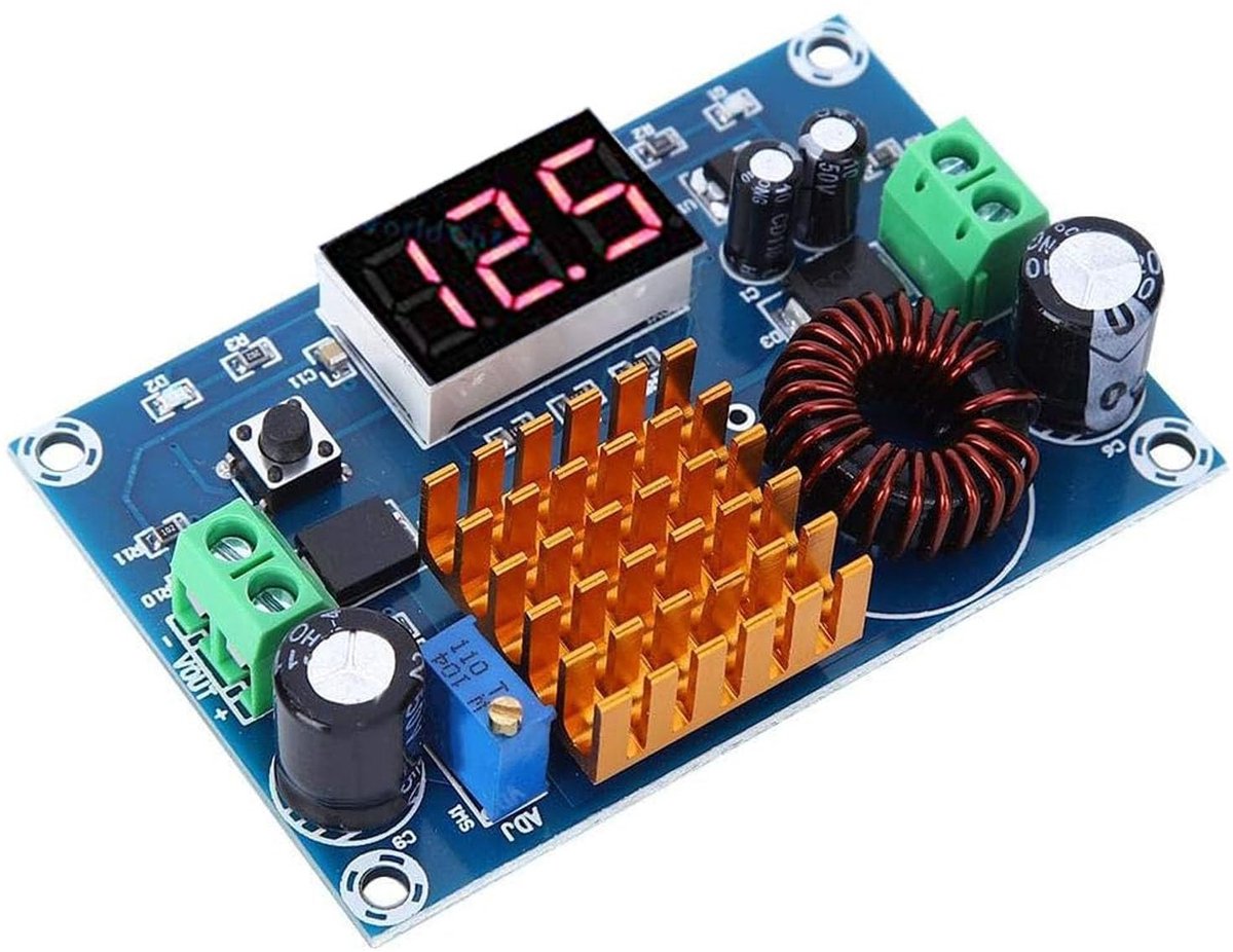 Dailygoody - DC-DC Boost Converter 3-35V naar 5-45V met LED Voltmeter voor Arduino DIY